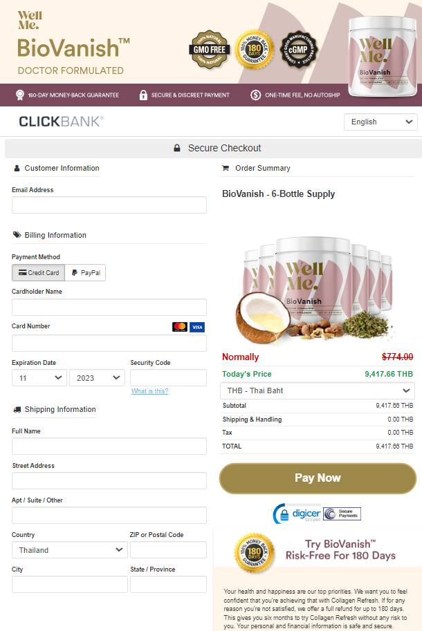 BioVanish - Secure Order Page